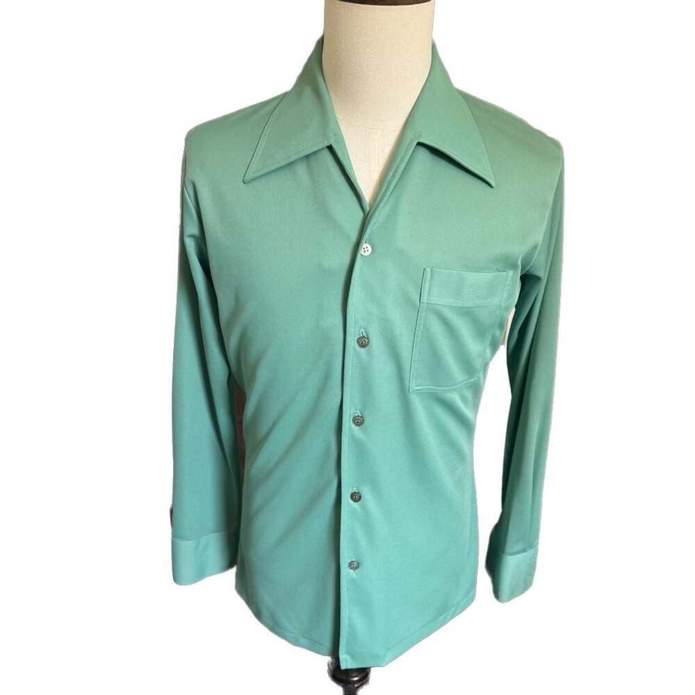 Vintage Joel California 100% Polyester Long Sleeve Button Down Shirt Size M